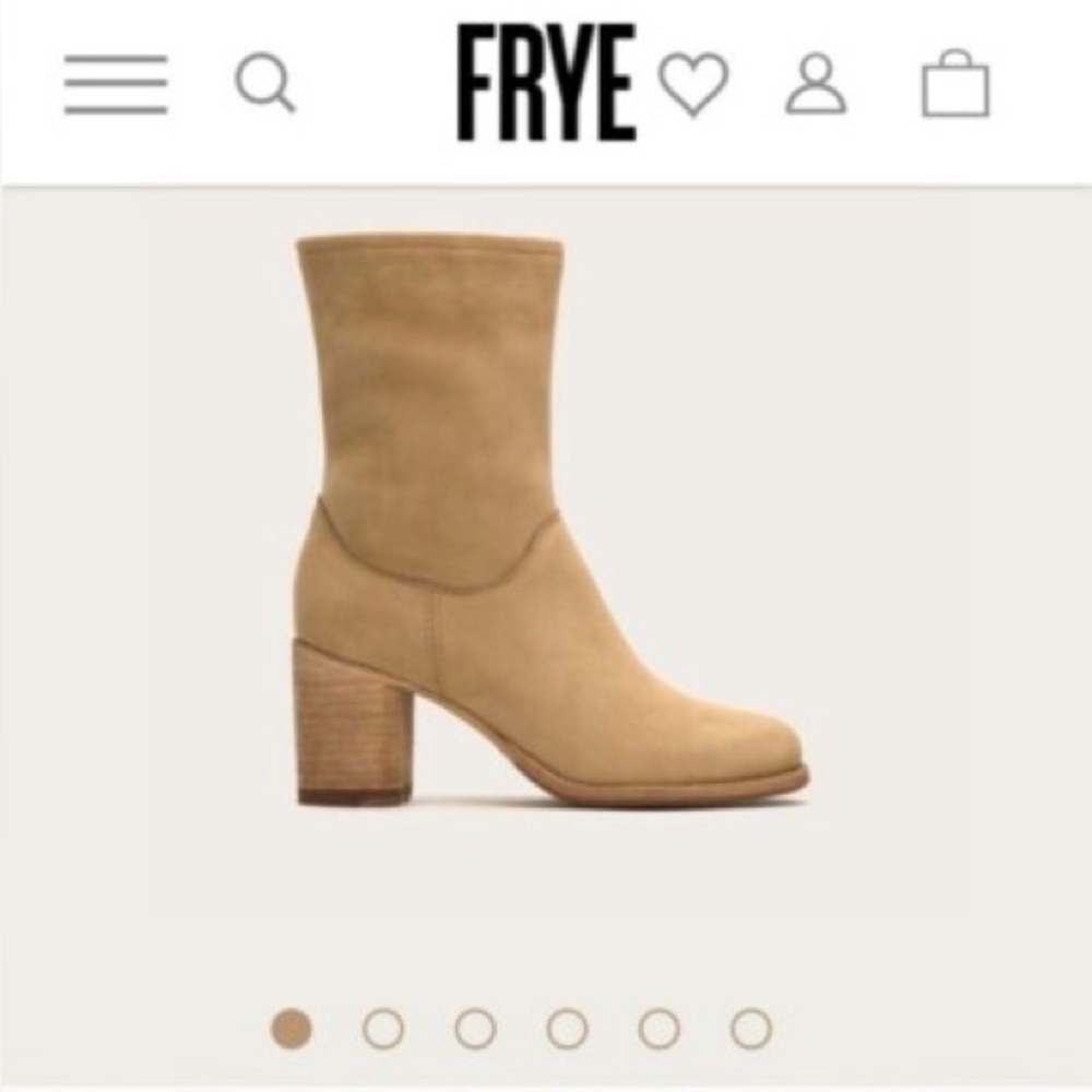 FRYE Addie Mid Calf Nubuck Leather Boots Round Toe NWOT